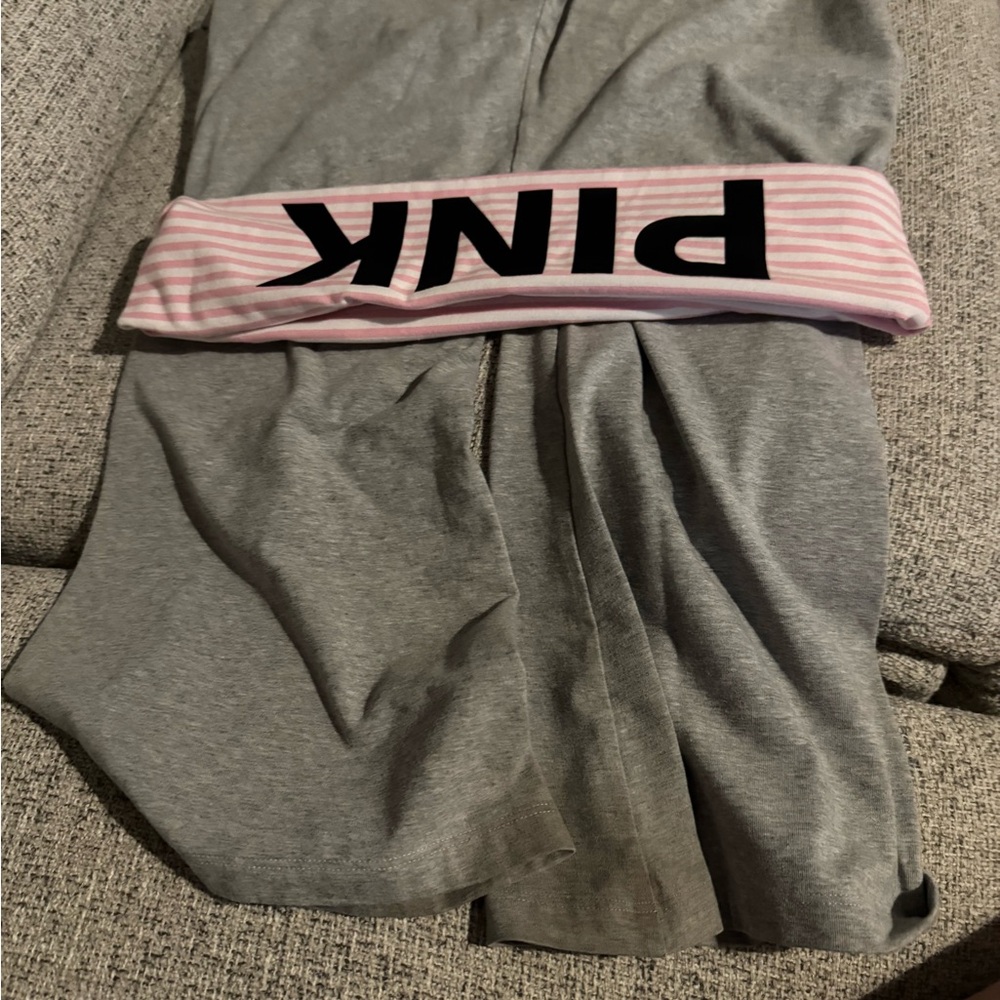 Pink VS fold over flare leggings size large